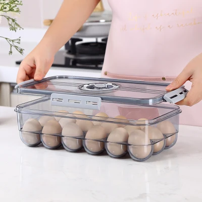 Household Kitchen Accessories Fridge Egg Organizer Storage Container Pet Clear Egg Holder