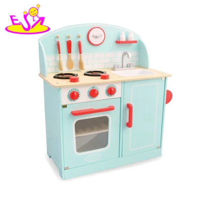 New Hottest Wooden Kids Kitchen with Play Utensils W10c331