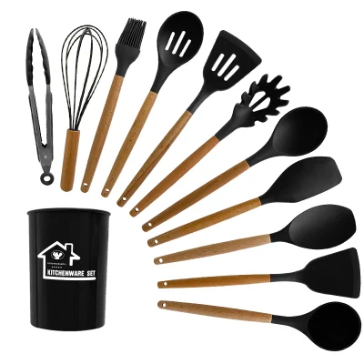 12 PCS Multi Purpose Cooking Accessories Tools Silicone Kitchen Utensil Storage Set