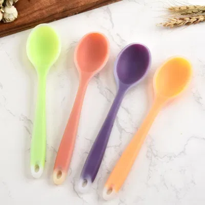 BPA Free Color Changing Silicone Baby Spoon for Infant Baby Training Baby Feeding Spoon