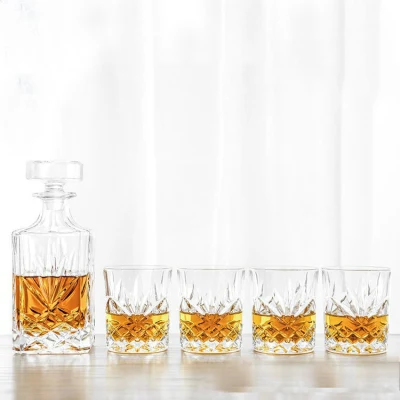 Hot Sales Simplistic Lead-Free Crystal Dinner Whiskey Decanter Set