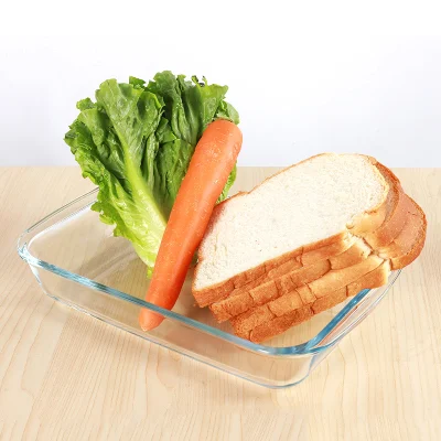 Eco-Friendly Heat-Resisting Square Glass Baking Dish Tray Microwave Safe High Borosilicate Glass Bakeware
