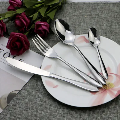Mirror Polished Kitchen Utensils Stainless Steel Dinnerware Sets Cutlery Set