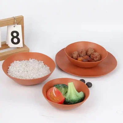 Recycled Pet Plastic Dinnerware Microwave Dishwasher Safe Food Grade RPET Tableware Plate Bowl Cup Set