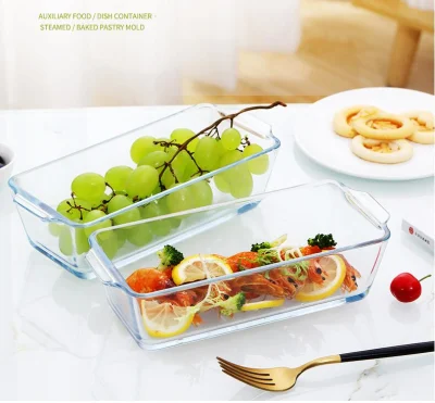 Dishwasher Safe Clean Heat-Resistant High Borosilicate Glass Bakeware with Handle & Oven Baking Dish
