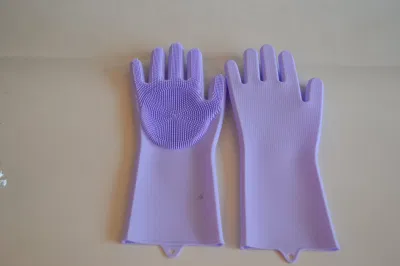 Food Grade Heat Resistant Silicone Colorful Kitchen Magic Cleaning Tools Silicone Dish Washing Gloves Wholesale
