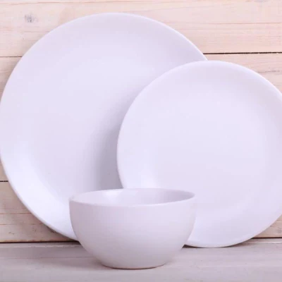 18PCS Matte White Ceramic Dinner Set for Wedding and Banquet