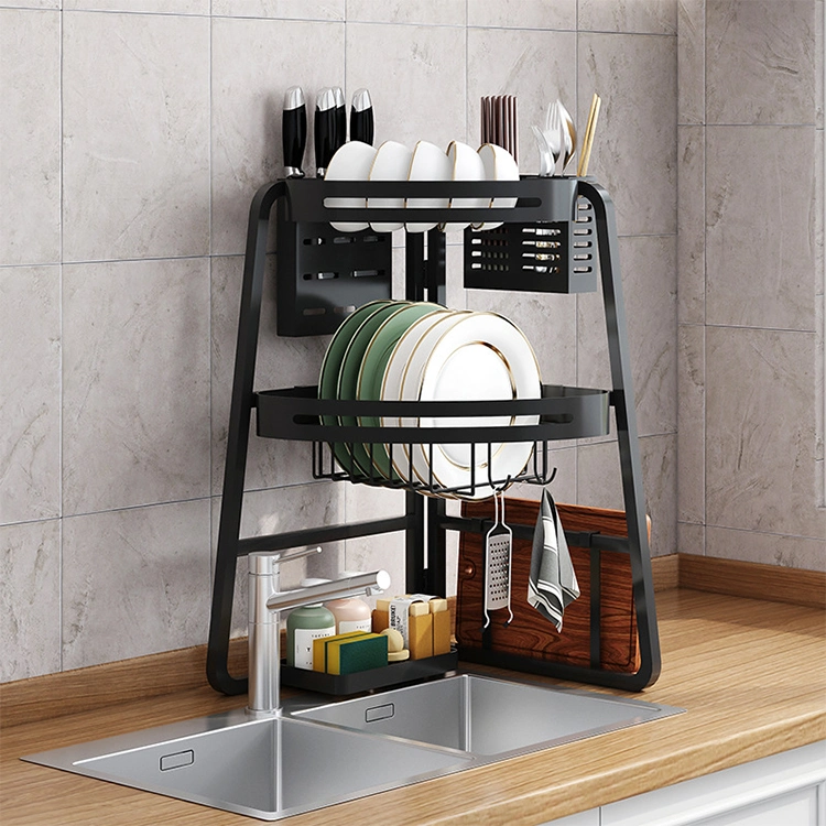 Kitchen Sink Shelving Countertops Multi-Layer Drying Draining Rack Corner Cabinets Washing Dishes Above The Sink
