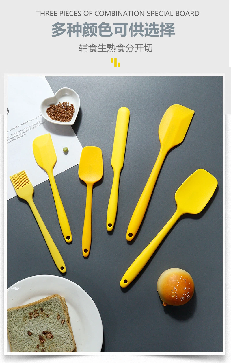 6 PCS Food Grade Silicone Bakeware Set with Spatula Scraper Brush for Home Cooking BBQ