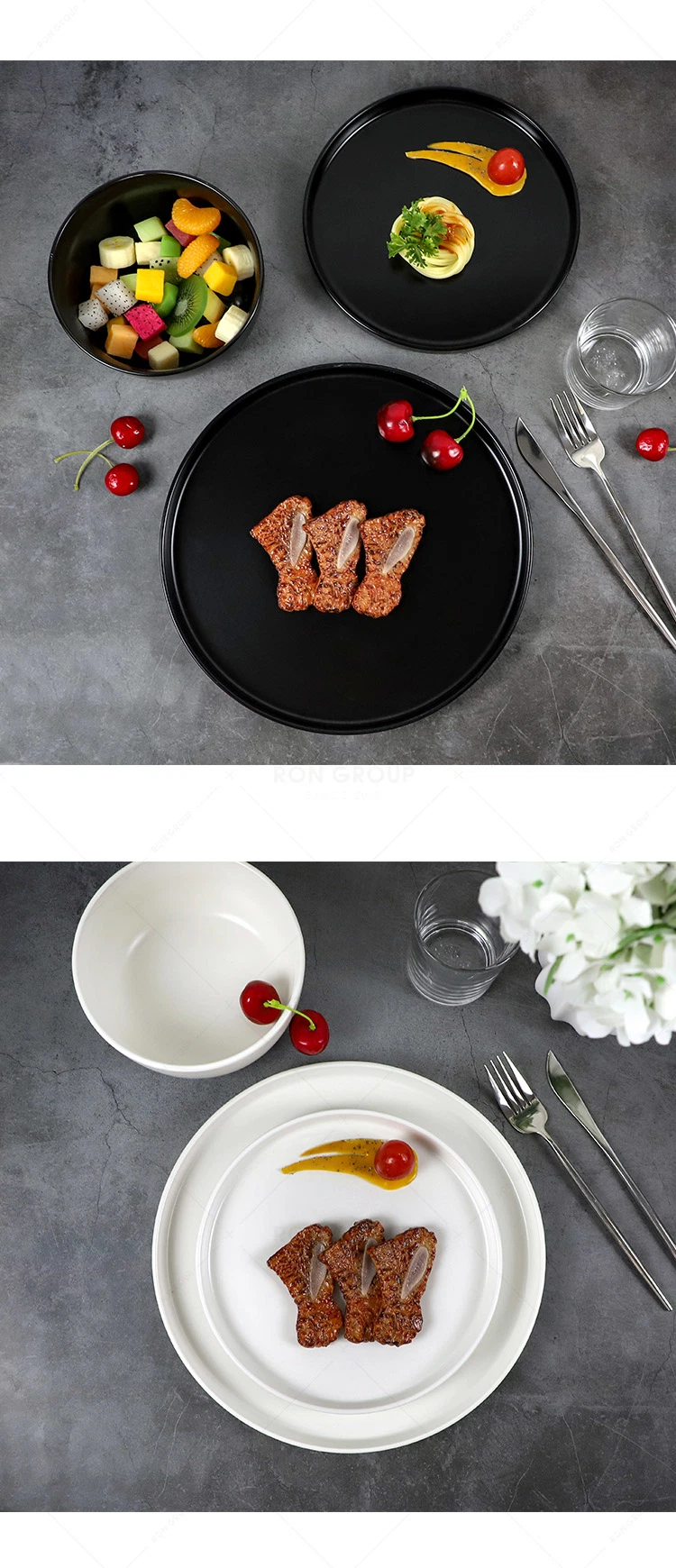 Hot Sale European and American Style 12PCS Stoneware Ceramic Dinnerware Set