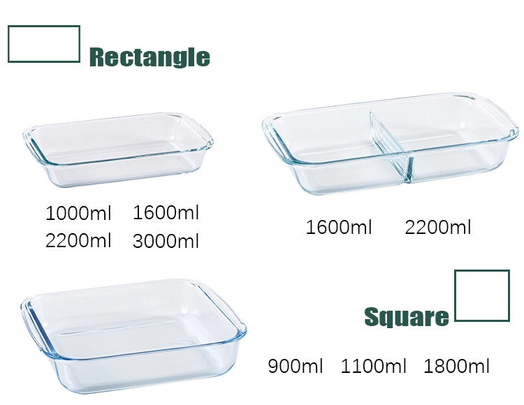 Multi-Functional Popular Brands OEM Factory Glass Ovenware Bakeware with Lid Baking Dish Pans Glass for Pie