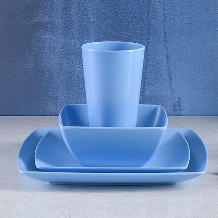 Hot Sale Plastic RPET Dinner Plate Set Tableware Dinner Plate Bowl Cup Set