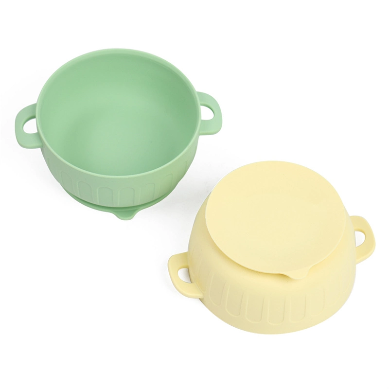 OEM ODM Silicone Baby Suction Bowl Colored Child Bowl with Lid for Home