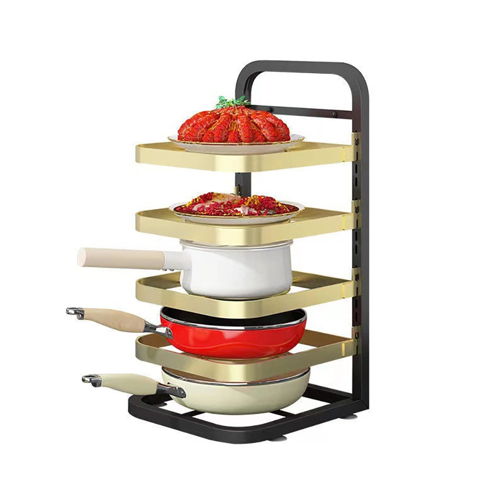 Adjustable Pot Rack Multi-Layer Pan Kitchen Organizer Storage Mi25477