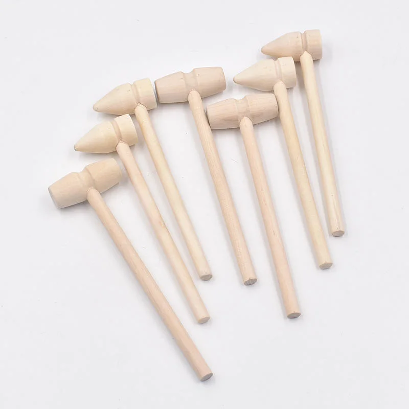 Small Mini Wooden Hammer Mallet Pets Toys and Accessories Wooden Crafts Cake Tools Crab Smith Chasing Hammer for Chocolate