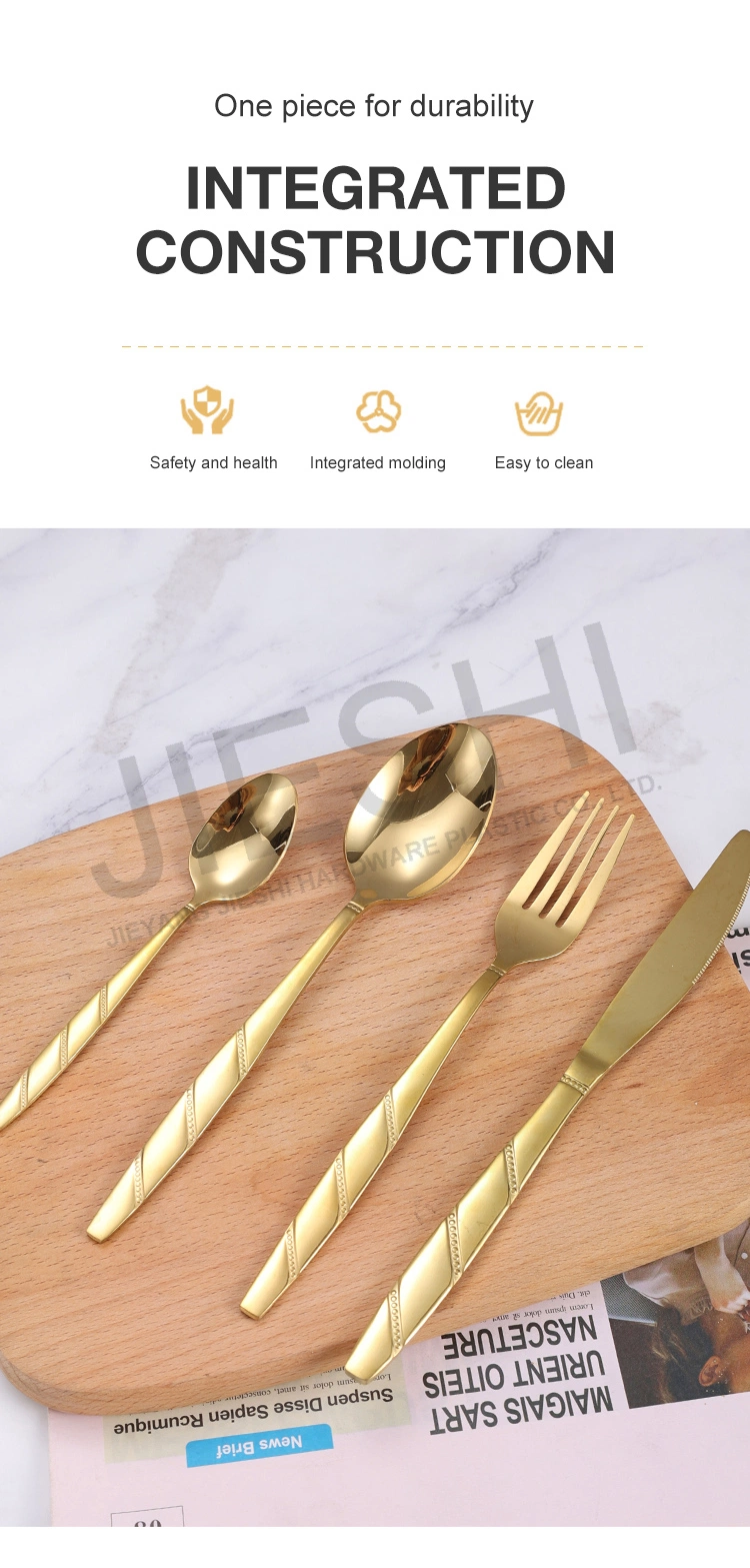 Luxury Tableware Golden Dinnerware Stainless Steel Cutlery Set