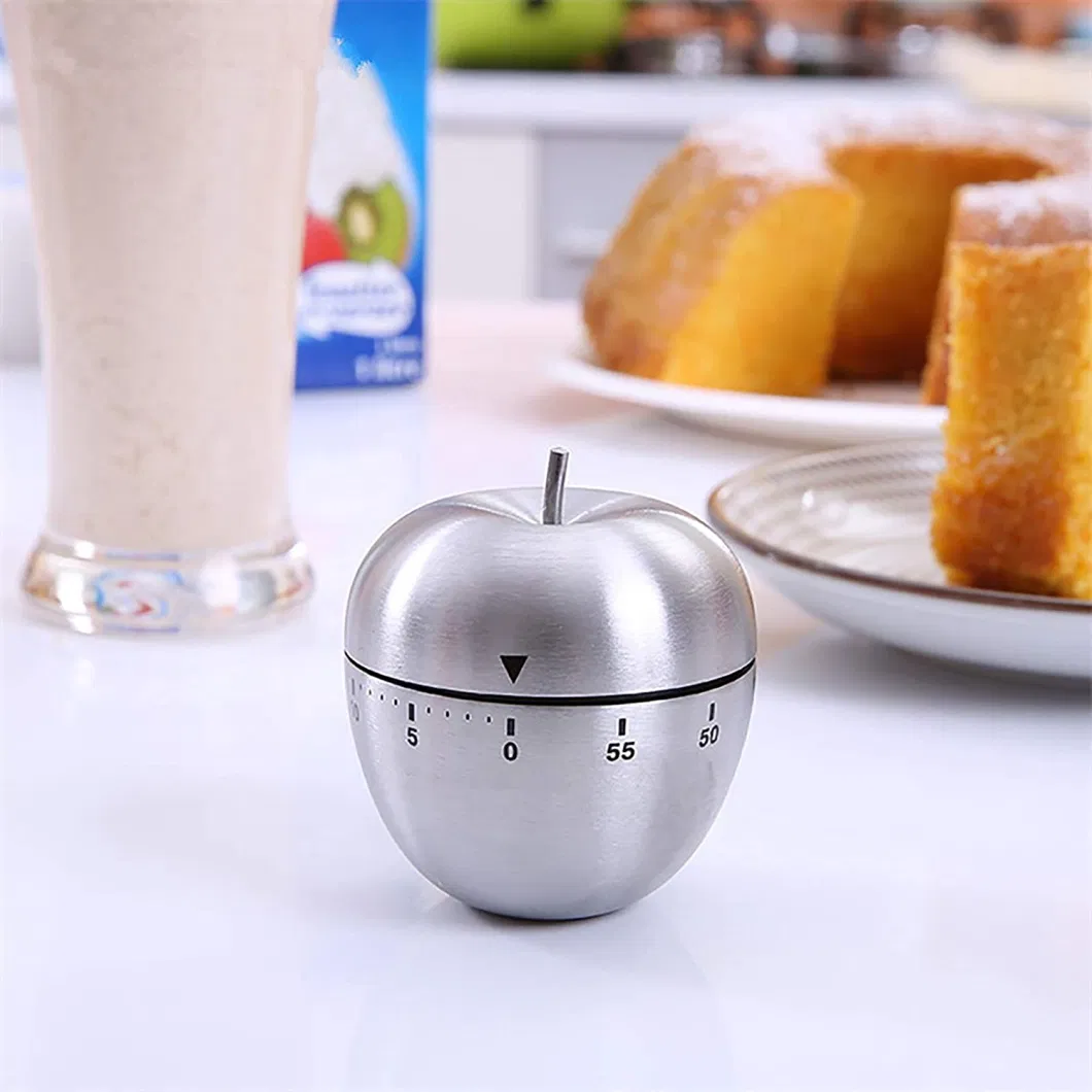 Promotional Gift Stainless Steel Apple Kitchen Timer with 60 Minutes