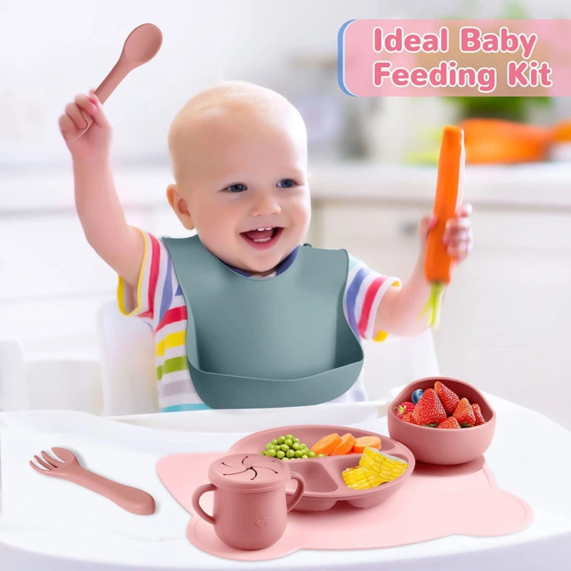 Baby Feeding Eating Supplies Silicone Baby Tableware Set