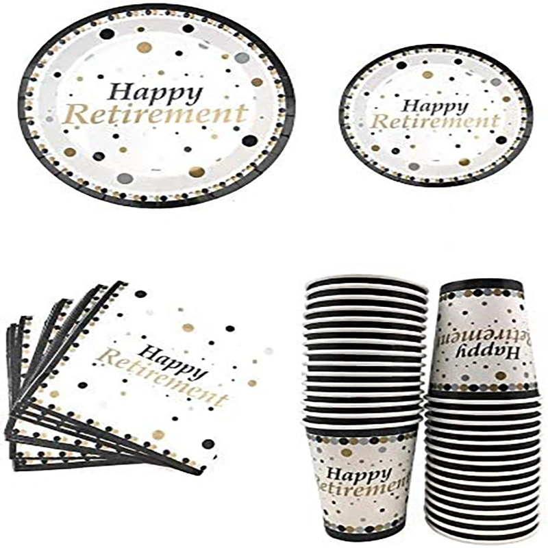 Microstar Custom Disposable Paper Plates Set Party Tableware Sets Party Plates and Napkins Sets