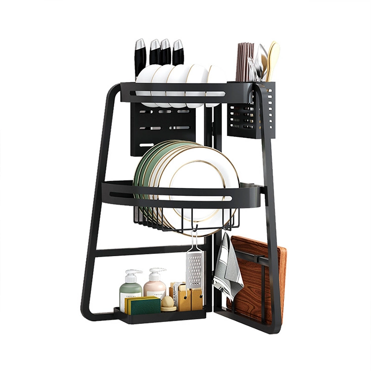 Kitchen Sink Shelving Countertops Multi-Layer Drying Draining Rack Corner Cabinets Washing Dishes Above The Sink