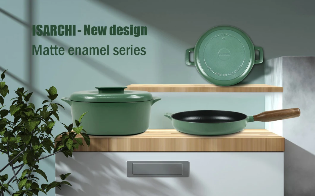 New Enameled Kitchen Utensils Set Durable Dutch Oven Cast Iron Pots and Pans Set
