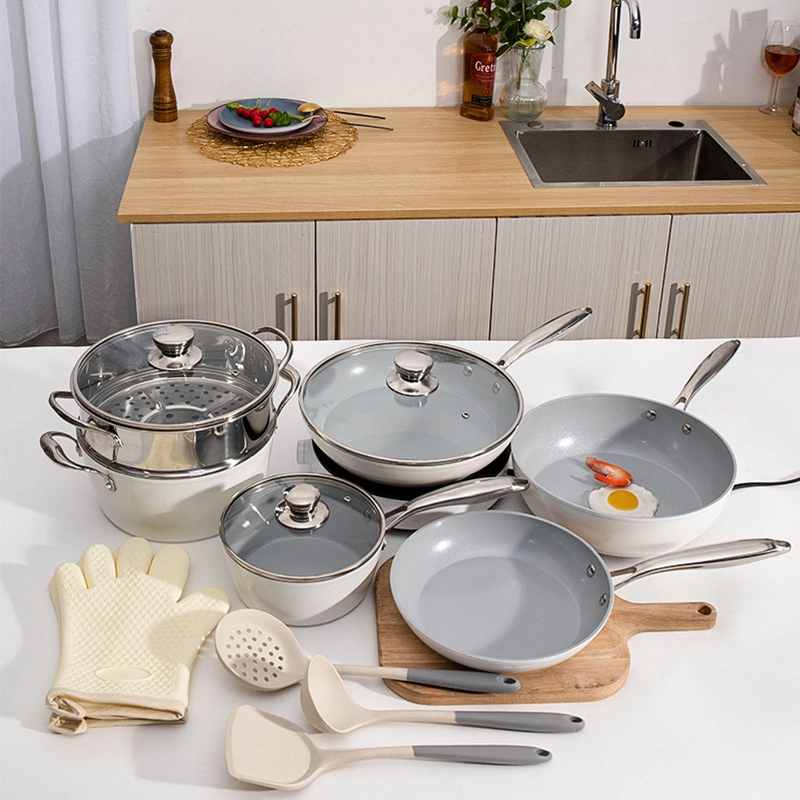 High-Value Ceramic Non-Stick Cookware Set for Induction Cooktops