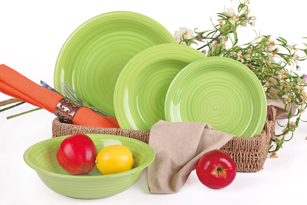 Popular Design Handpainted Plate Whole Sale Ceramic Solid Color Plate Dinnerware Tableware Ceramic Summer Design Autumn Design Winter Design
