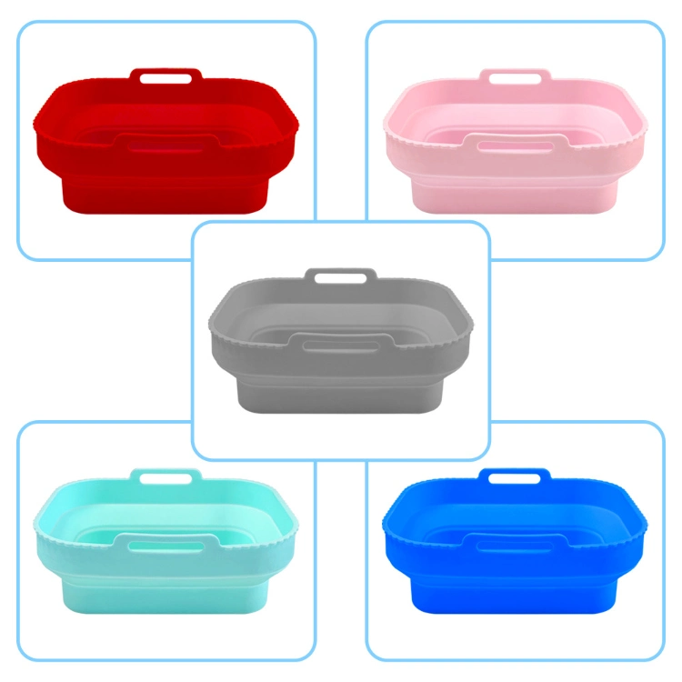 Reusable Air Fryer Silicone Liners Round Food Safe Non Stick Air Fryer Basket Silicone Kitchenware