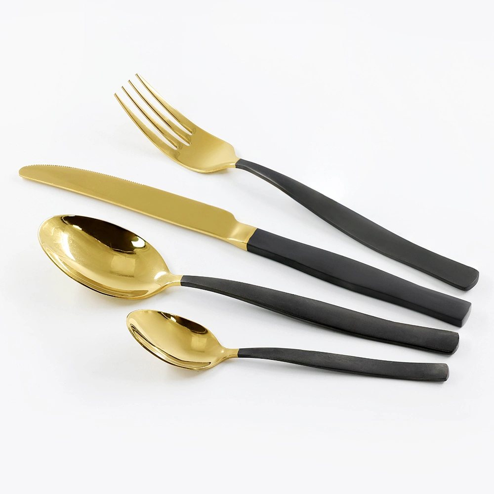 New Design Cutlery Set Stainless Steel Dinnerware Set with Golden Handle