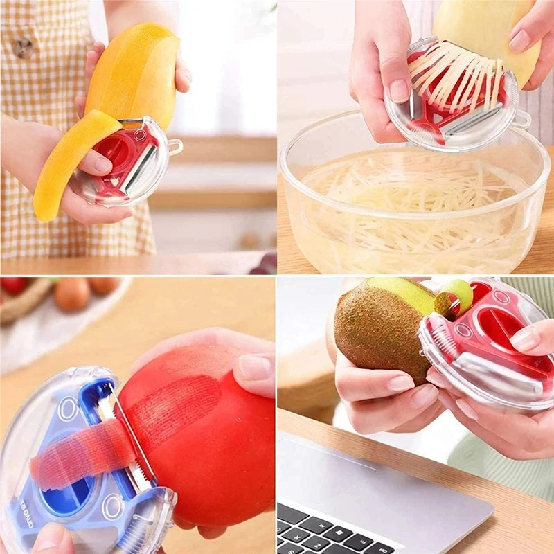 3 in 1 Peeler Set Slicer Stainless Steel Fruit and Vegetable Peeler Grater Multifunction Kitchen Tool Easy to Clean Gadgets