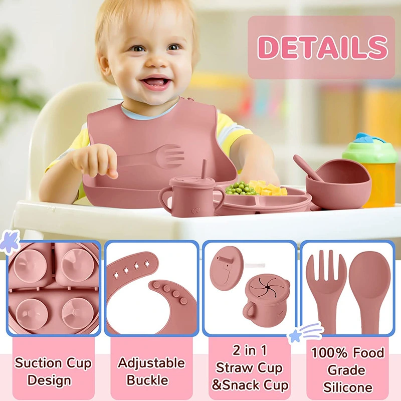 Baby Feeding Eating Supplies Silicone Baby Tableware Set