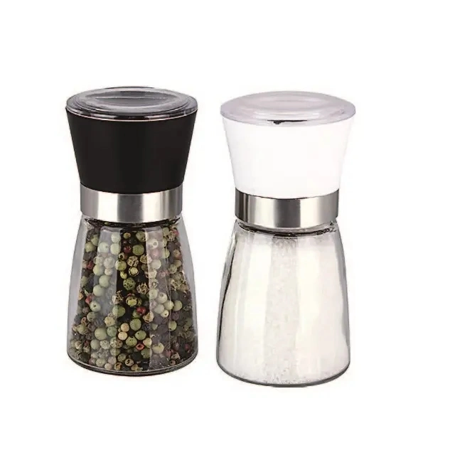 Glass Manual Pepper Mill Grinder Home Kitchen Tool Salt Pepper Grinder