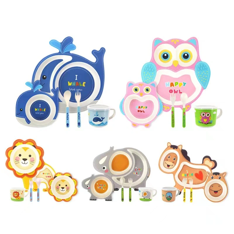 Aohea Lovely Dinnerware Set for Kids Toddle Children Durable Reusable Tableware Set