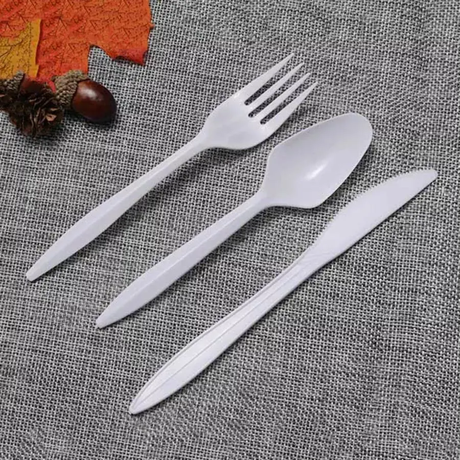 Disposable Plastic Cutlery Manufactures Bulk Pack Tableware PP Plastic Soupspoon
