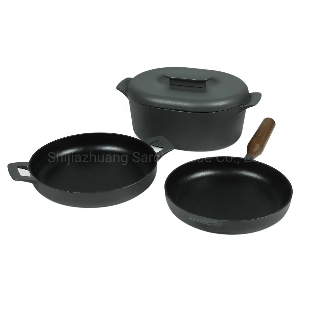 New Enameled Kitchen Utensils Set Durable Dutch Oven Cast Iron Pots and Pans Set