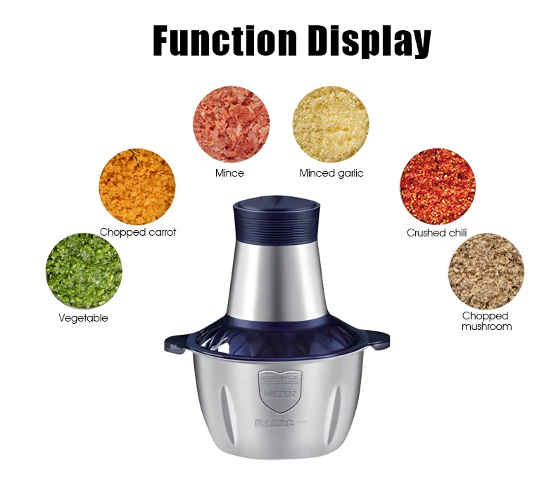 350W Electric Food Processor Chopper 1.5L Industrial Meat Mincer Machine for Kitchen Vegetables Onion Garlic