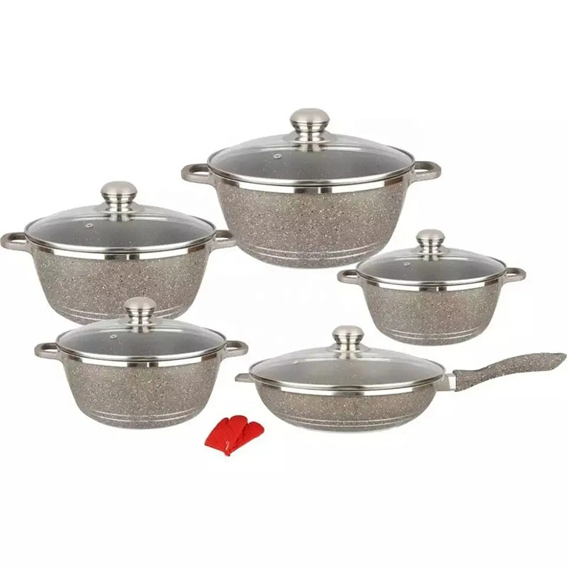Hot Selling OEM 12PCS Die Cast Aluminum Cookware Set Nonstick Home Kitchen Casserole Fry Pan