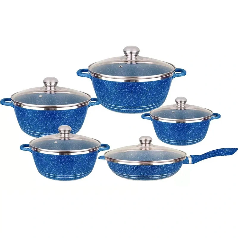 Hot Selling OEM 12PCS Die Cast Aluminum Cookware Set Nonstick Home Kitchen Casserole Fry Pan