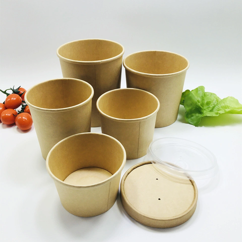 Eco-Friendly Kraft Paper Food Packaging Container Soup Container Salad 32 Oz Soulp Bowls