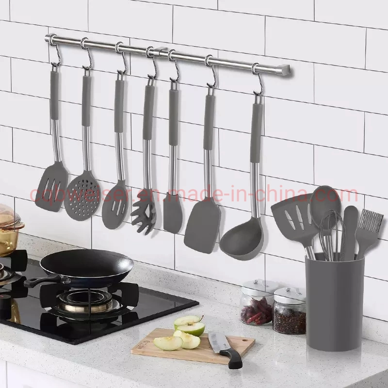 Kitchen Cooking Gadgets Silicone Kitchen Utensils with Stainless Steel Handle