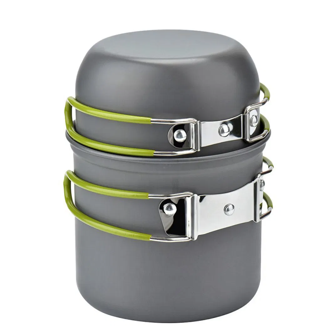 Portable Stackable Cookware Camping Equipment Pots and Pans Set Aluminum Alloy Non-Stick Ci13005