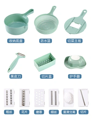 Kitchen Tools 3-in-1 Food Processor Vegetable Chopper Cutter Hand Roller Meat Mincer Household Manual Meat