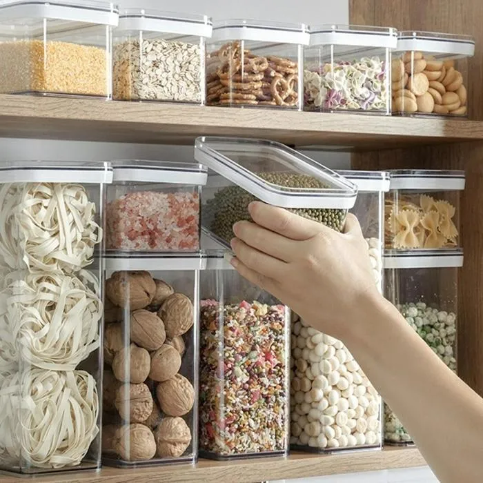 0.9 L Airtight Food Storage Containers Plastic Kitchen and Pantry Organization Canisters for Cereal