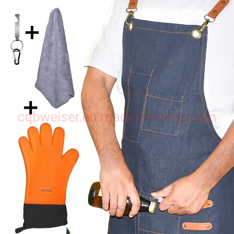 Kitchen Apron Grilling BBQ Apron Set Accessories Kit