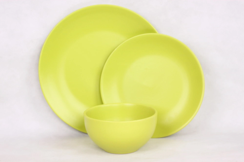 18PCS Matte Yellow Ceramic Dinner Set for Wedding and Banquet