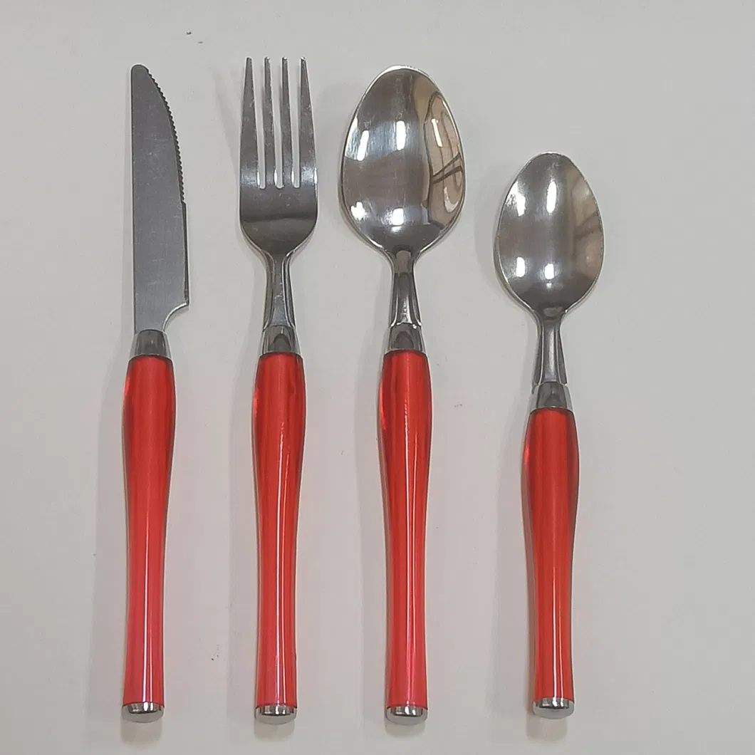 Silverware Tableware Plastic Handle Stainless Steel Cutlery Set