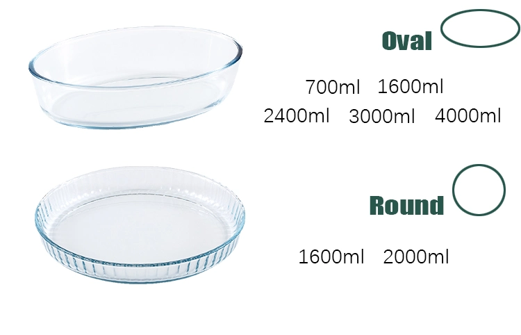 Multi-Functional Popular Brands OEM Factory Glass Ovenware Bakeware with Lid Baking Dish Pans Glass for Pie