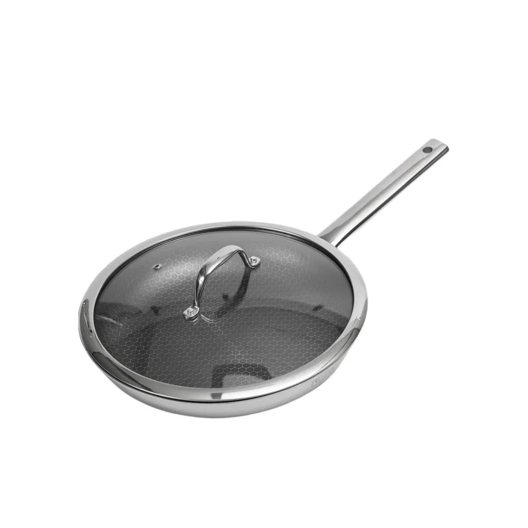 New Arrival Tri-Ply Stainless Steel Non-Stick Cookware Eterna Coating 28cm Fryingpan