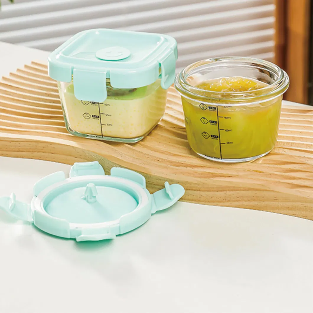 Baby Food Bowl Baby Tableware Preservation Storage Box Glass Scale Can Be Steamed Heating Food Box Storage