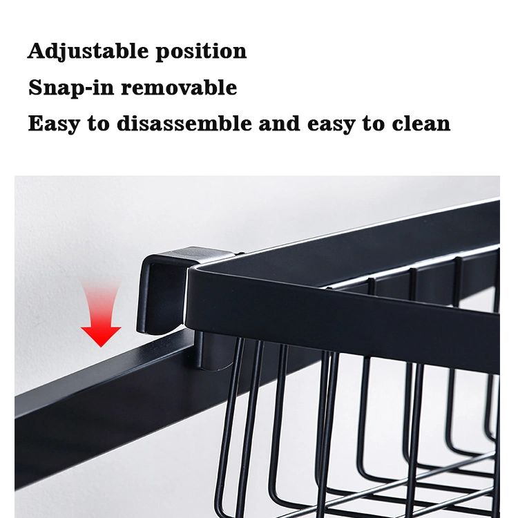 Sink Storage Kitchen Large Capacity Single Double Trough Storage Rack Multi-Purpose Drain Rack for Dishes and Tableware